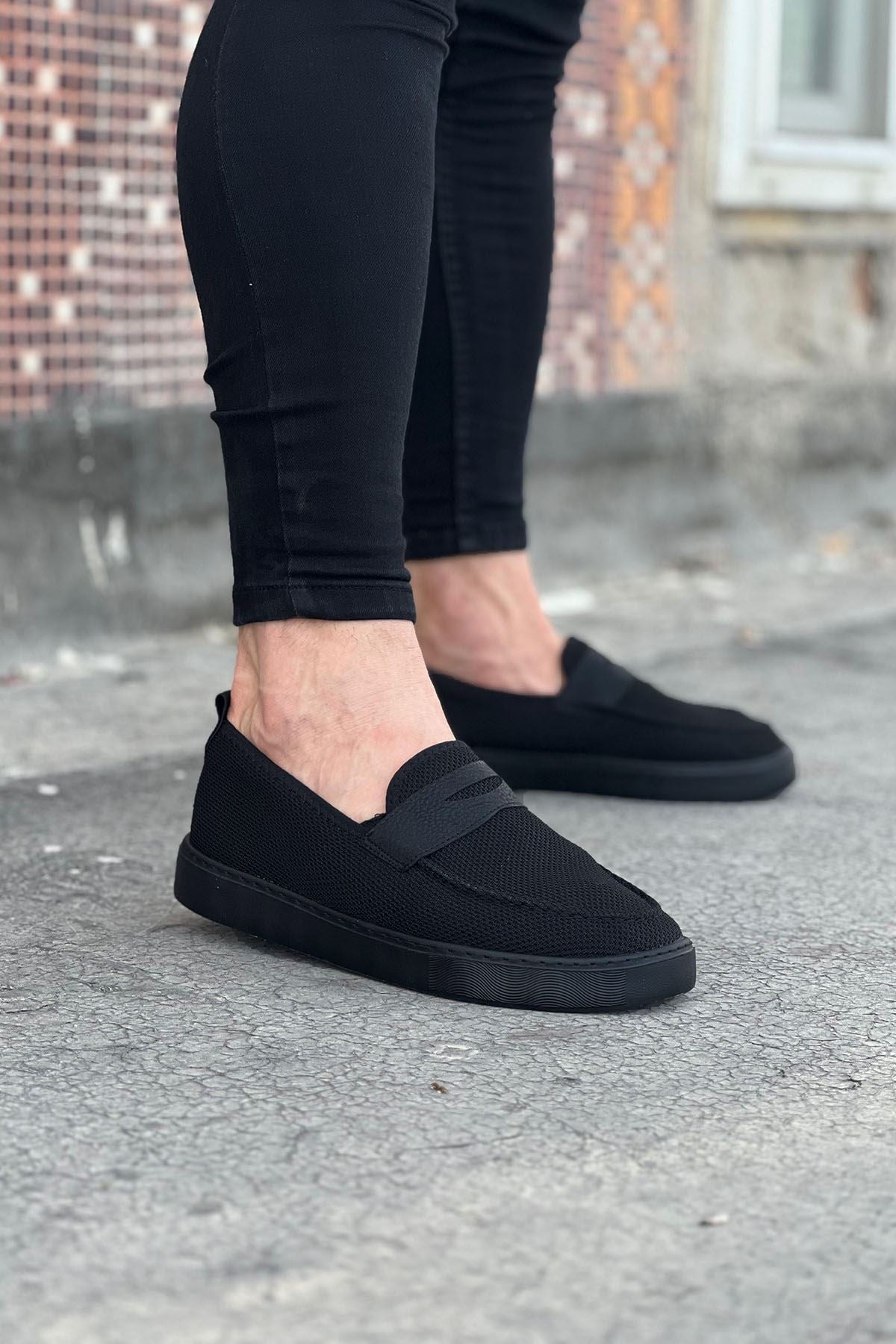 WG061 Kömür Triko Babet Erkek Casual Ayakkabı