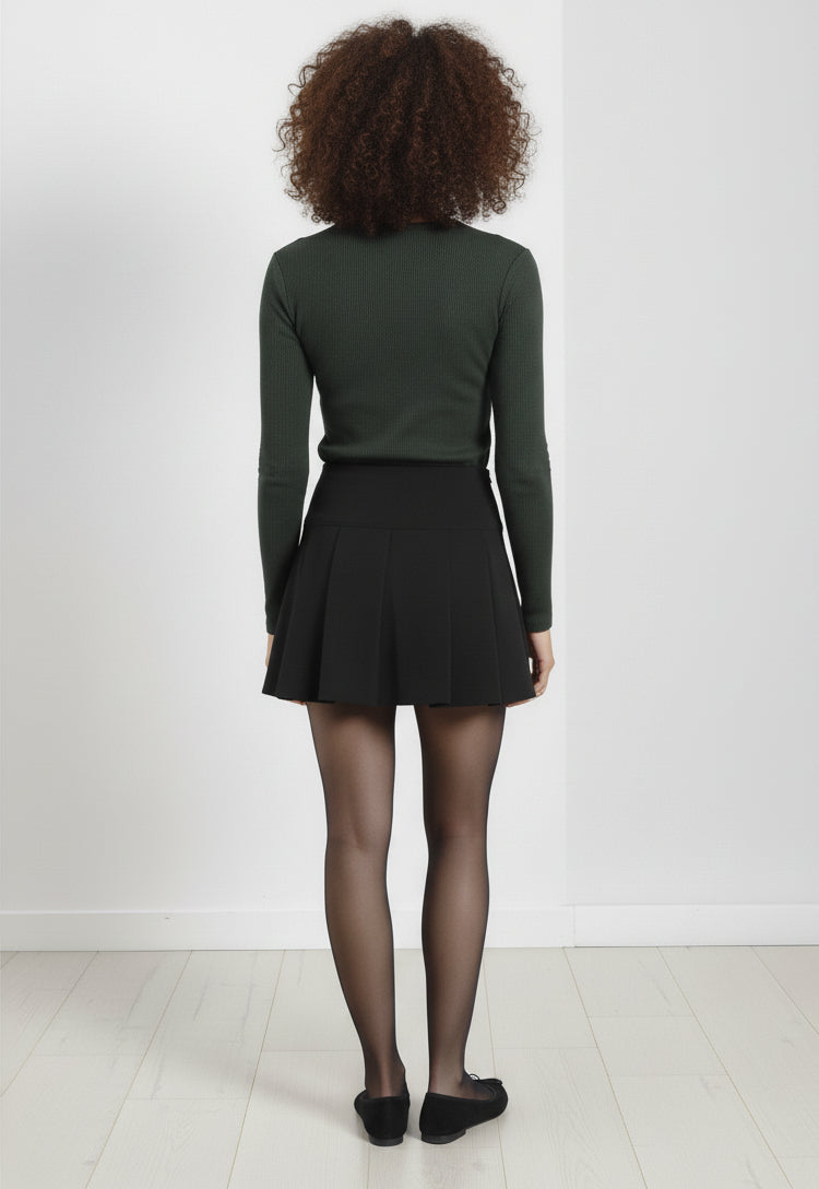 Zincir Detaylı Fitilli Kaşkorse Bluz - Haki