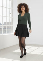 Zincir Detaylı Fitilli Kaşkorse Bluz - Haki