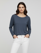 Mavi Basic Uzun Kollu Viskon Kadın Bluz