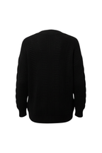 Kadın Siyah Düğmeli Kısa Triko Hırka – Burgulu Örgü Desenli