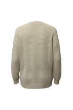 Kadın Krem Düğmeli Kısa Triko Hırka – Burgulu Örgü Desenli