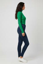 Kadın Yeşil Boğazlı Triko Kazak