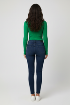 Kadın Yeşil Boğazlı Triko Kazak