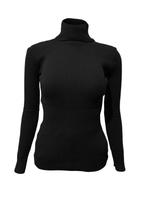 Kadın Siyah Boğazlı Triko Kazak