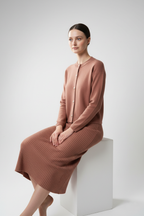 Kadın Hırka Elbise İkili Takım - Kiremit