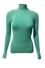 Mint Yeşili Fitilli Balıkçı Yaka Kadın Triko Kazak