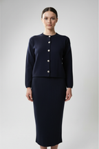 Kadın Hırka Elbise İkili Takım - Lacivert