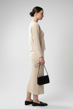 Kadın Hırka Elbise İkili Takım - Krem