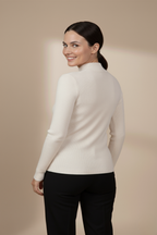 Kadın Bej Balıkçı Yaka Bluz