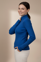 Kadın Mavi Balıkçı Yaka Bluz