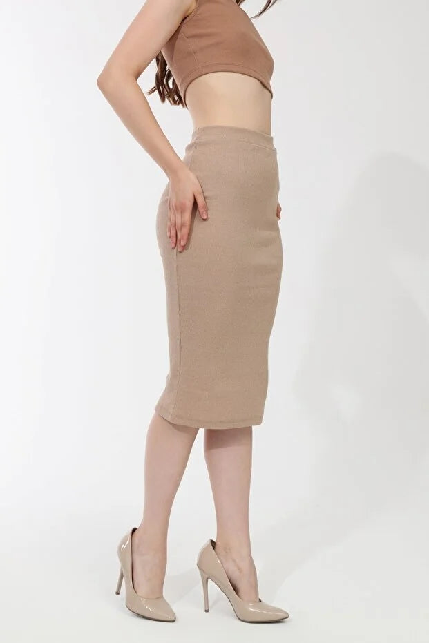 Kadın Taş Renk Kaşkorse Kalem Etek