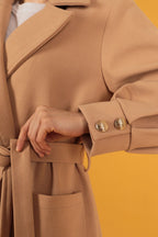 Örme Kaşe Kadın Kaban-Somon