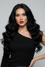 Siyah Tek Omuz Uzun Kollu Kaşkorse Kadın Bluz