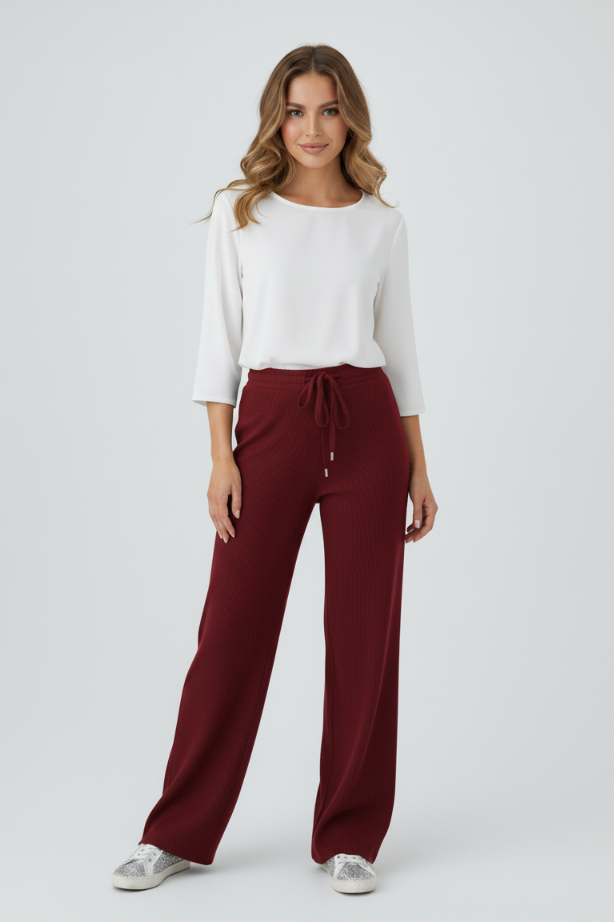 Kadın Modern Bordo Pantolon