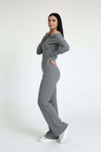 Kadın Madonna Yaka Gri Alt Üst Takım