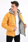 Men's Detachable Hooded Side Pocket Casual Puffer Jacket