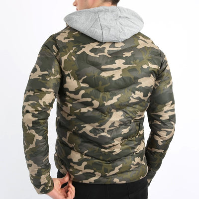 Men's Camouflage Patterned Casual Puffer Jacket