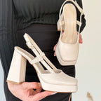 Mety Bej Cilt Topuklu Ayakkabı