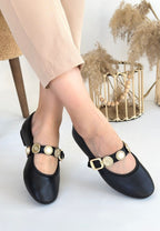 Atnis Siyah Cilt Babet Ayakkabı