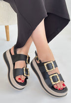 Stan Siyah Cilt Sandalet