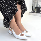 Rewat Beyaz Cilt Topuklu Ayakkabı