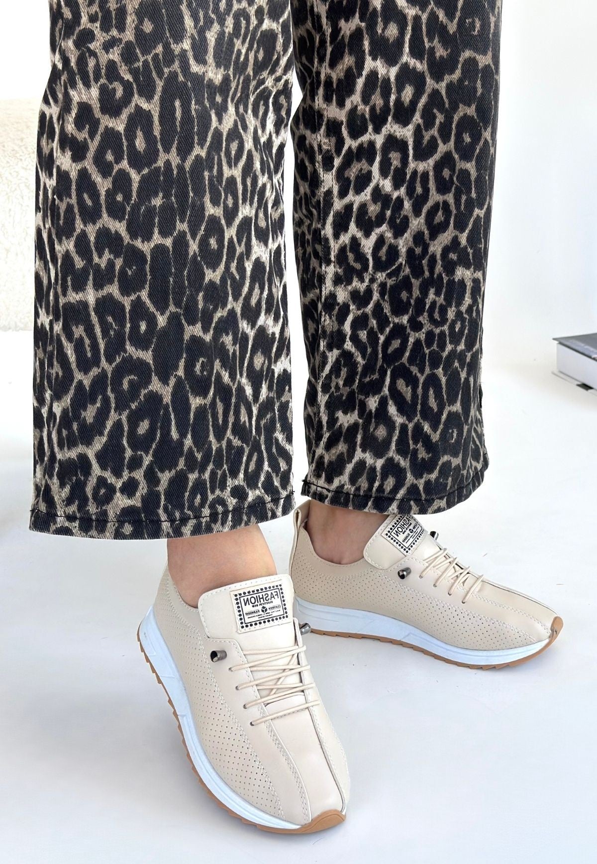 Fiert Bej Cilt Bağcıklı Spor Ayakkabı