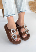 Juana Taba  Nubuk  Taşlı Terlik