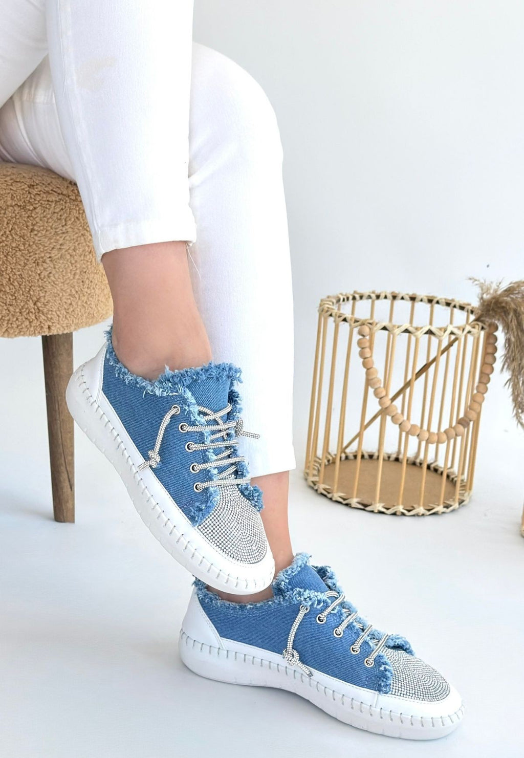 Enber Mavi Kot Bağcıklı Spor Ayakkabı