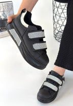 Nino Siyah Cilt Cırt Cırtlı Spor Ayakkabı