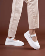 Lunni Beyaz Keten Spor Ayakkabı