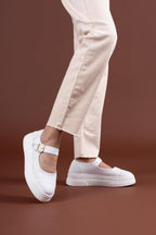 Lunni Beyaz Keten Spor Ayakkabı