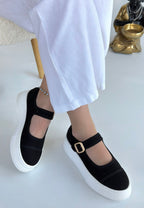 Lunni Siyah Keten Spor Ayakkabı