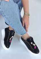 Gane Siyah Cilt Bağcıklı Spor Ayakkabı