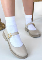 Yokox Bej Cilt Oxford Ayakkabı