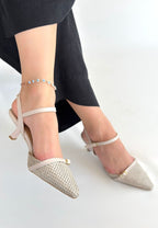 Lanna Bej Cilt Topuklu Ayakkabı