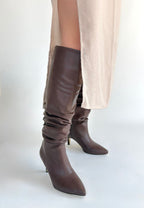 Zelya Kahverengi Cilt Topuklu Çizme