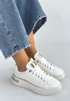 Hley Beyaz Rugan Paraşüt Detaylı Bağcıklı Spor Ayakkabı