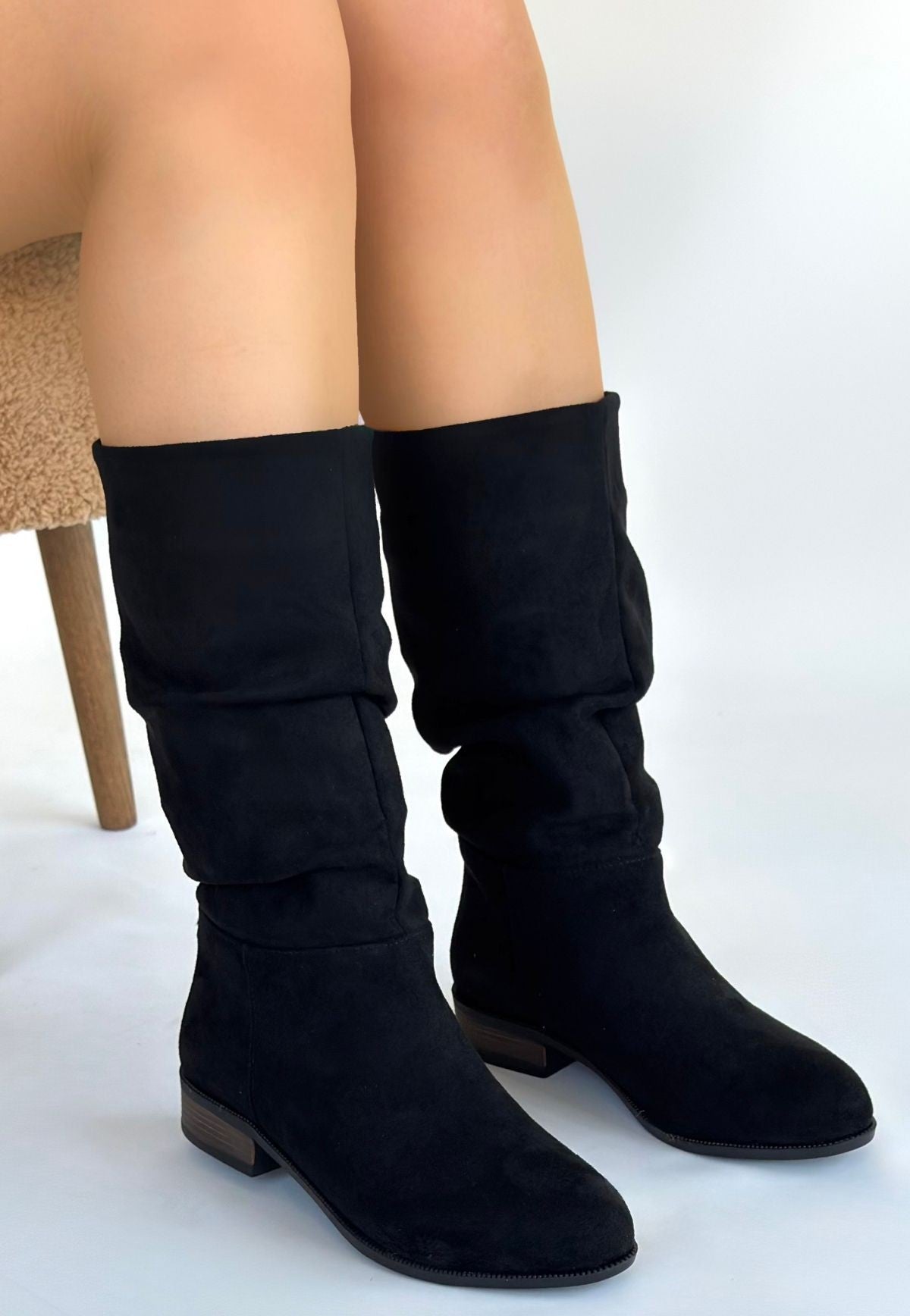 Plod Siyah Süet Çizme