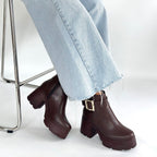 Pinma Kahverengi Cilt Topuklu Bot