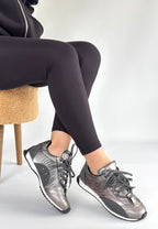 Ranu Platin Cilt Paraşüt Detaylı Bağcıklı Spor Ayakkabı