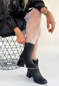Tendy Siyah Cilt Topuklu Bot