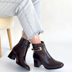 Rivav Acı Kahve Rugan Topuklu Bot