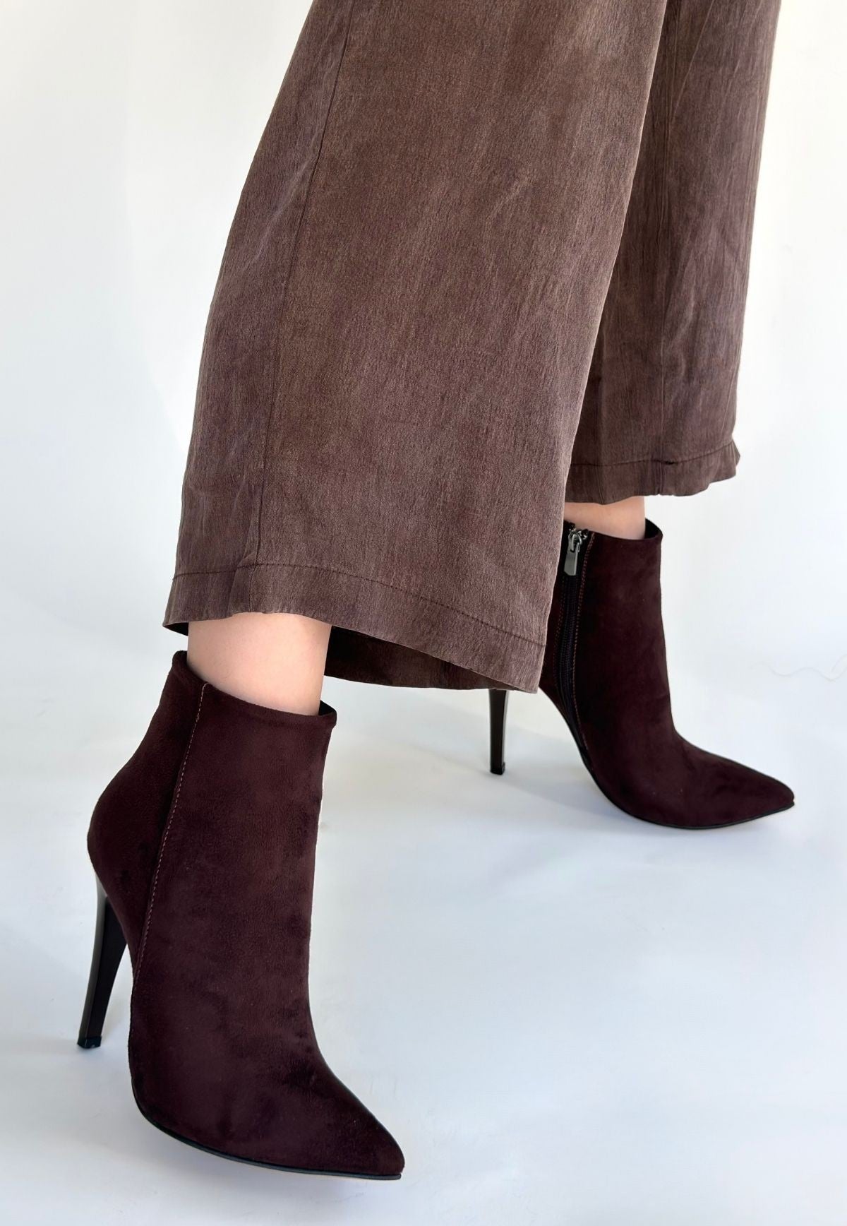 Blan Acı Kahve Süet Topuklu Bot