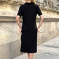 Siyah Cep Detaylı Tasarım Elbise