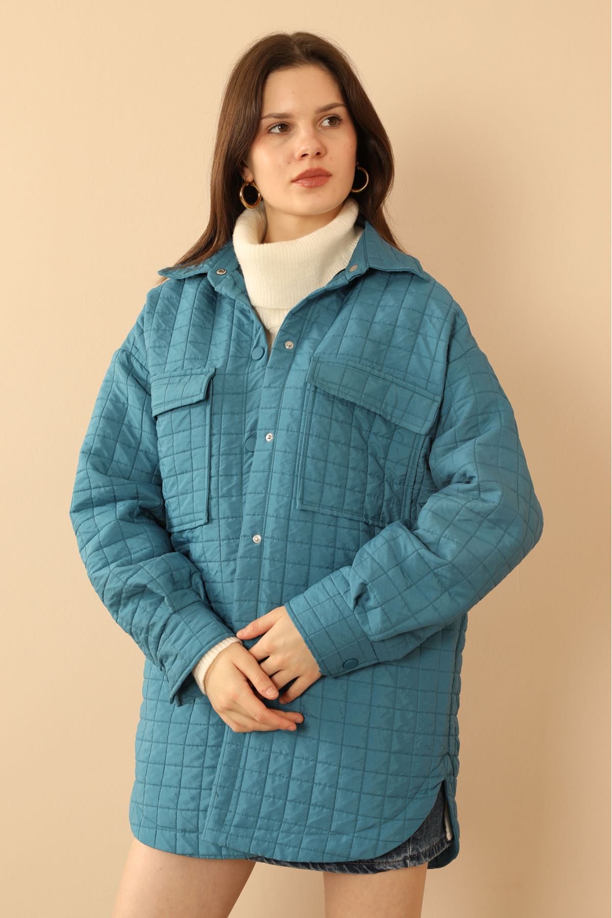 Jakar%20Kumaş%20Büyük%20Kare%20Desen%20Oversize%20Gömlek-İndigo