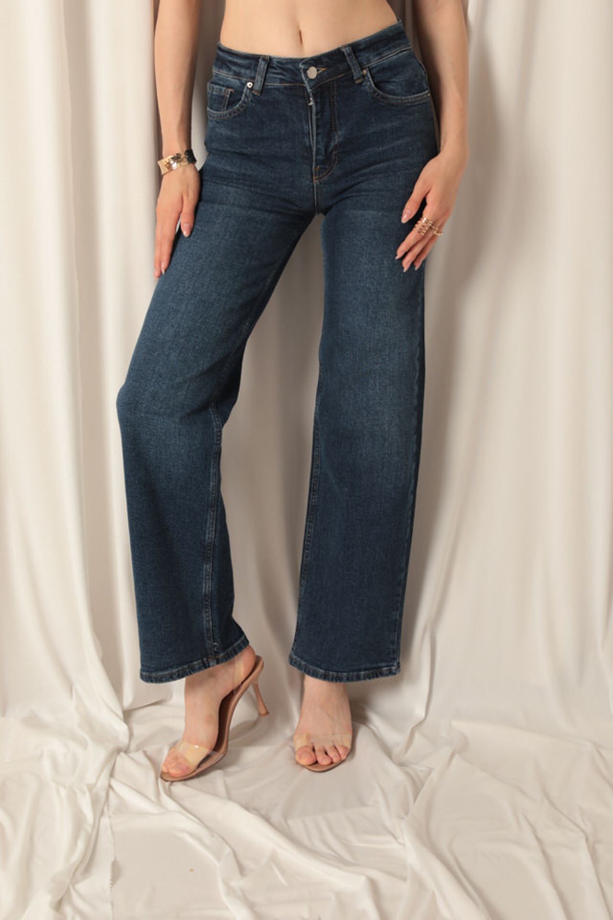 Denim%20Kumaş%20Wide%20Leg%20Kadın%20Lacivert%20Kot%20Pantolon