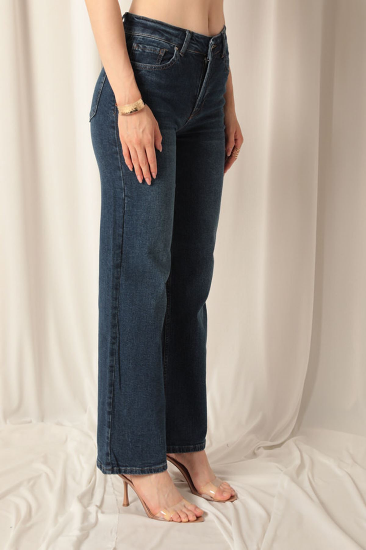 Denim%20Kumaş%20Wide%20Leg%20Kadın%20Lacivert%20Kot%20Pantolon