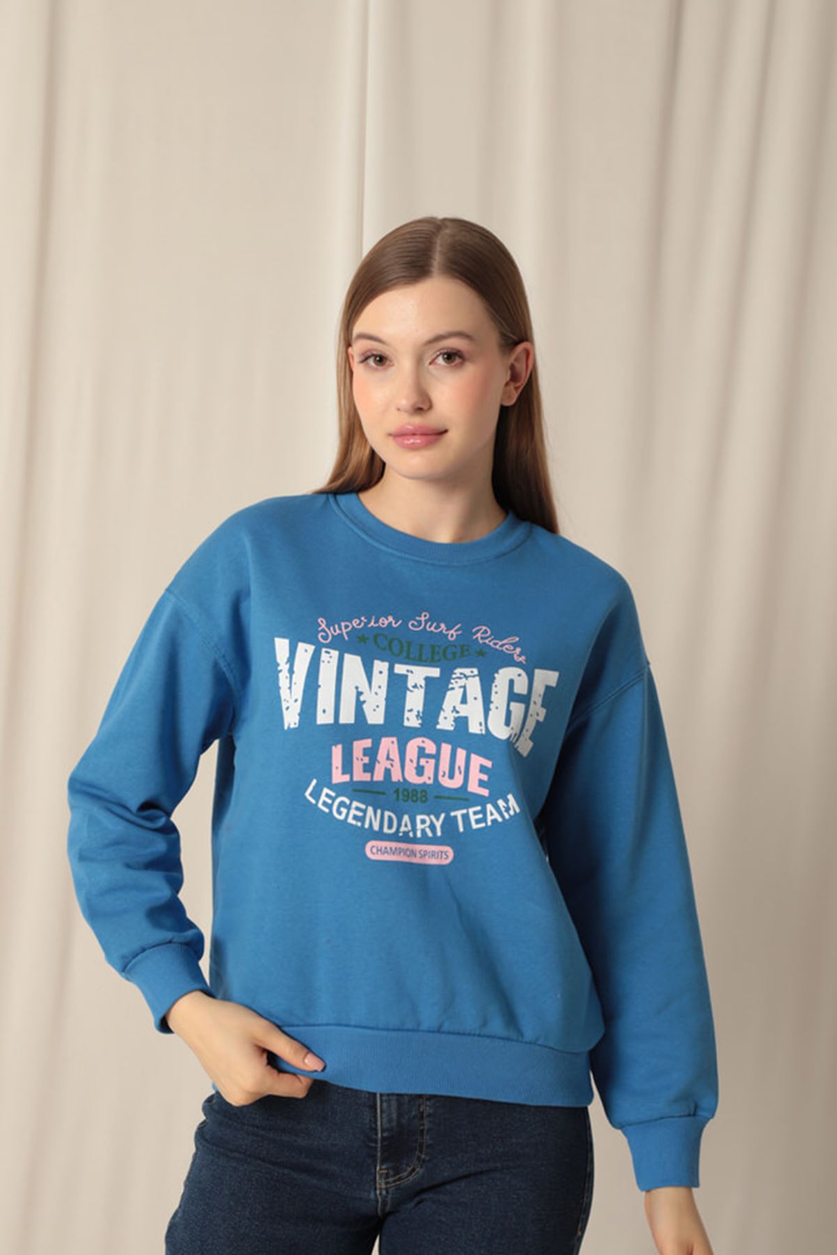 Üç%20İplik%20Kumaş%20Vintage%20Baskılı%20Kadın%20Mavi%20Sweat