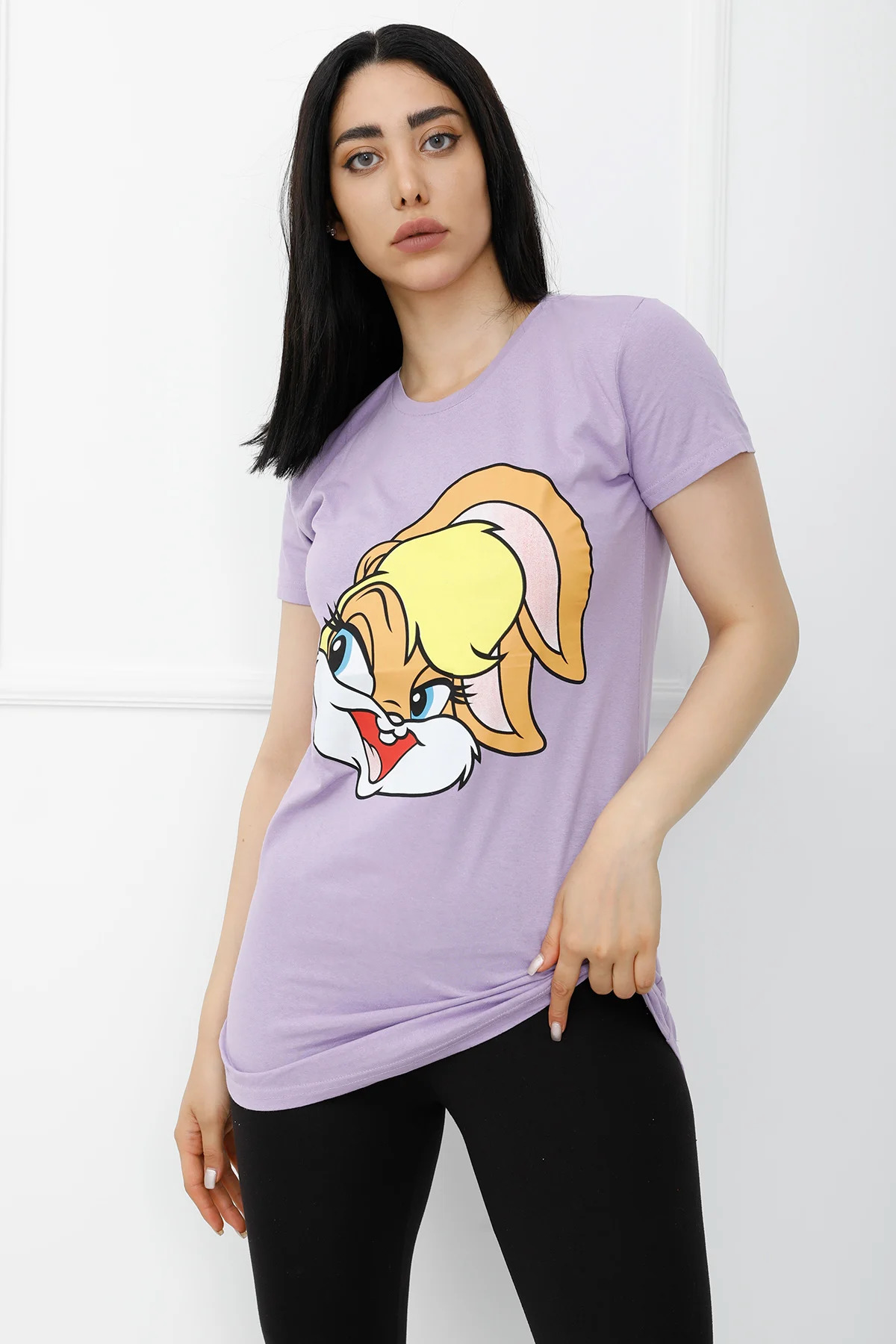 Bunny%20Baskılı%20Tshirt%20AçıkMor%20-%20310.623.